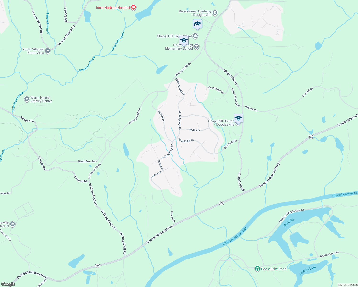 map of restaurants, bars, coffee shops, grocery stores, and more near 5437 Burton Place in Douglasville