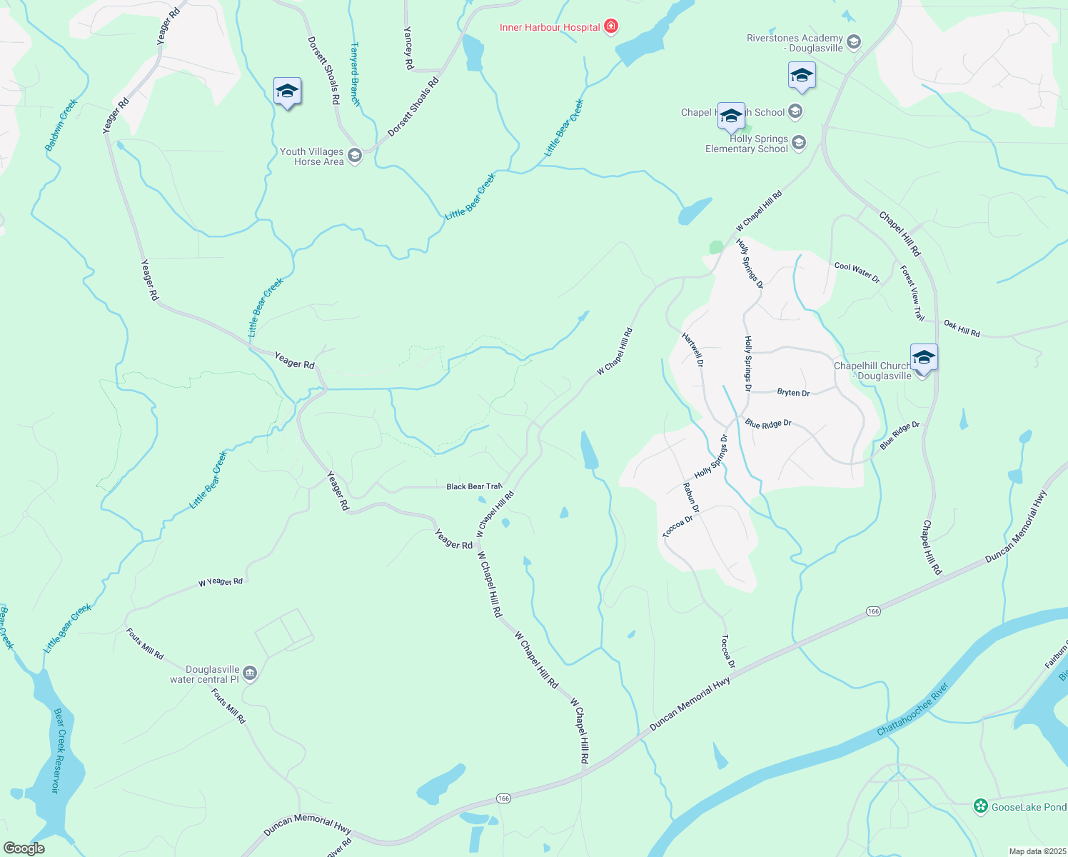 map of restaurants, bars, coffee shops, grocery stores, and more near 4951 Black Bear Trail in Douglasville
