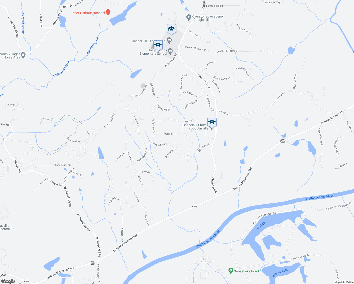 map of restaurants, bars, coffee shops, grocery stores, and more near 5423 Pierce Court in Douglasville