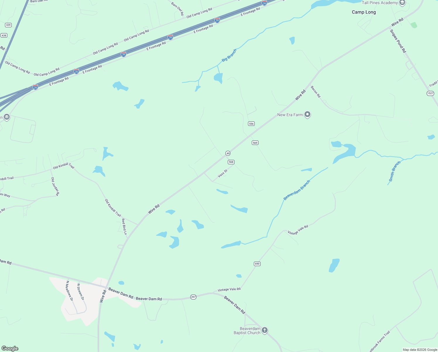 map of restaurants, bars, coffee shops, grocery stores, and more near 50 Vass Street in Aiken