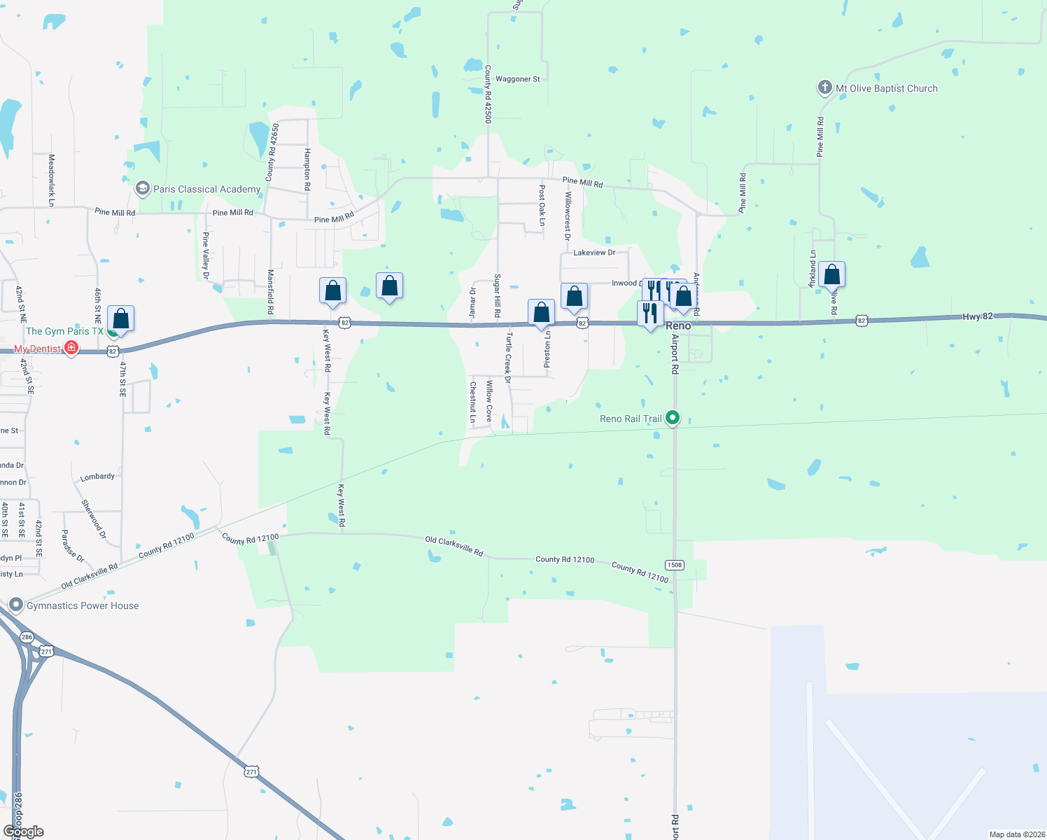 map of restaurants, bars, coffee shops, grocery stores, and more near 6040 Brooke Ln in Reno