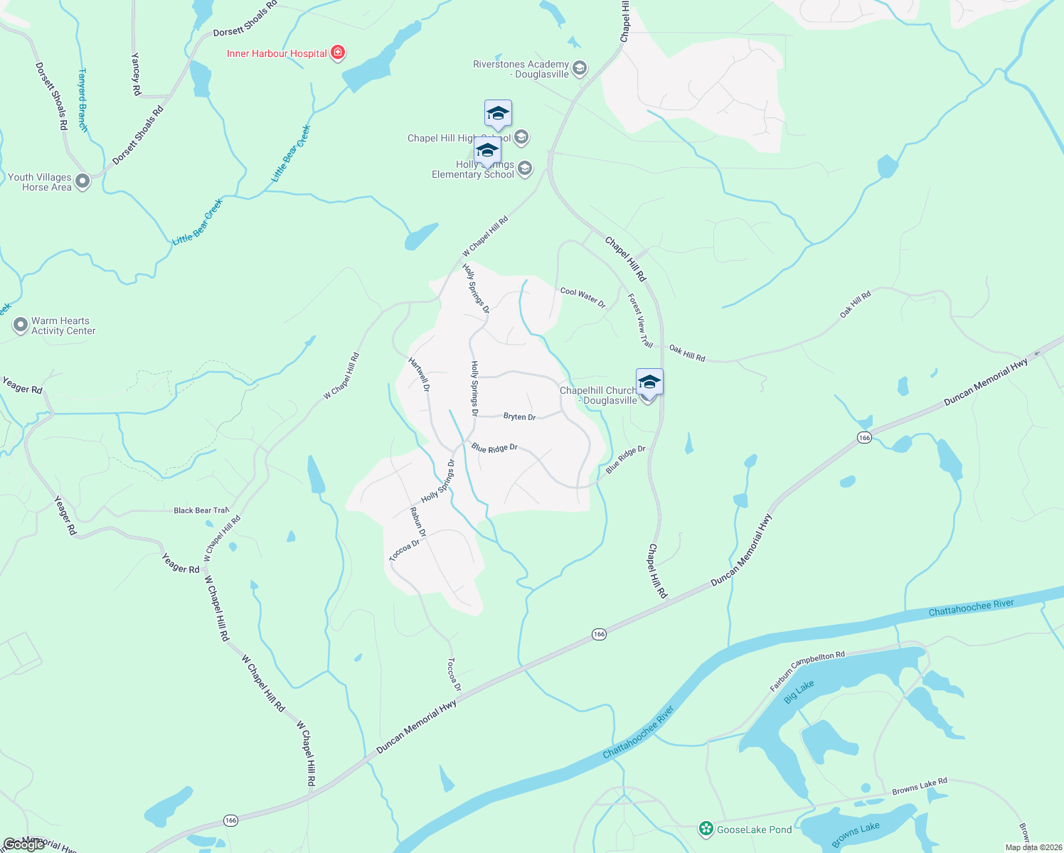 map of restaurants, bars, coffee shops, grocery stores, and more near 4483 Bryten Drive in Douglasville
