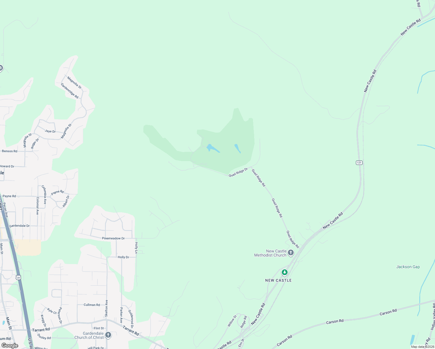 map of restaurants, bars, coffee shops, grocery stores, and more near 1643 Quail Ridge Drive in Gardendale
