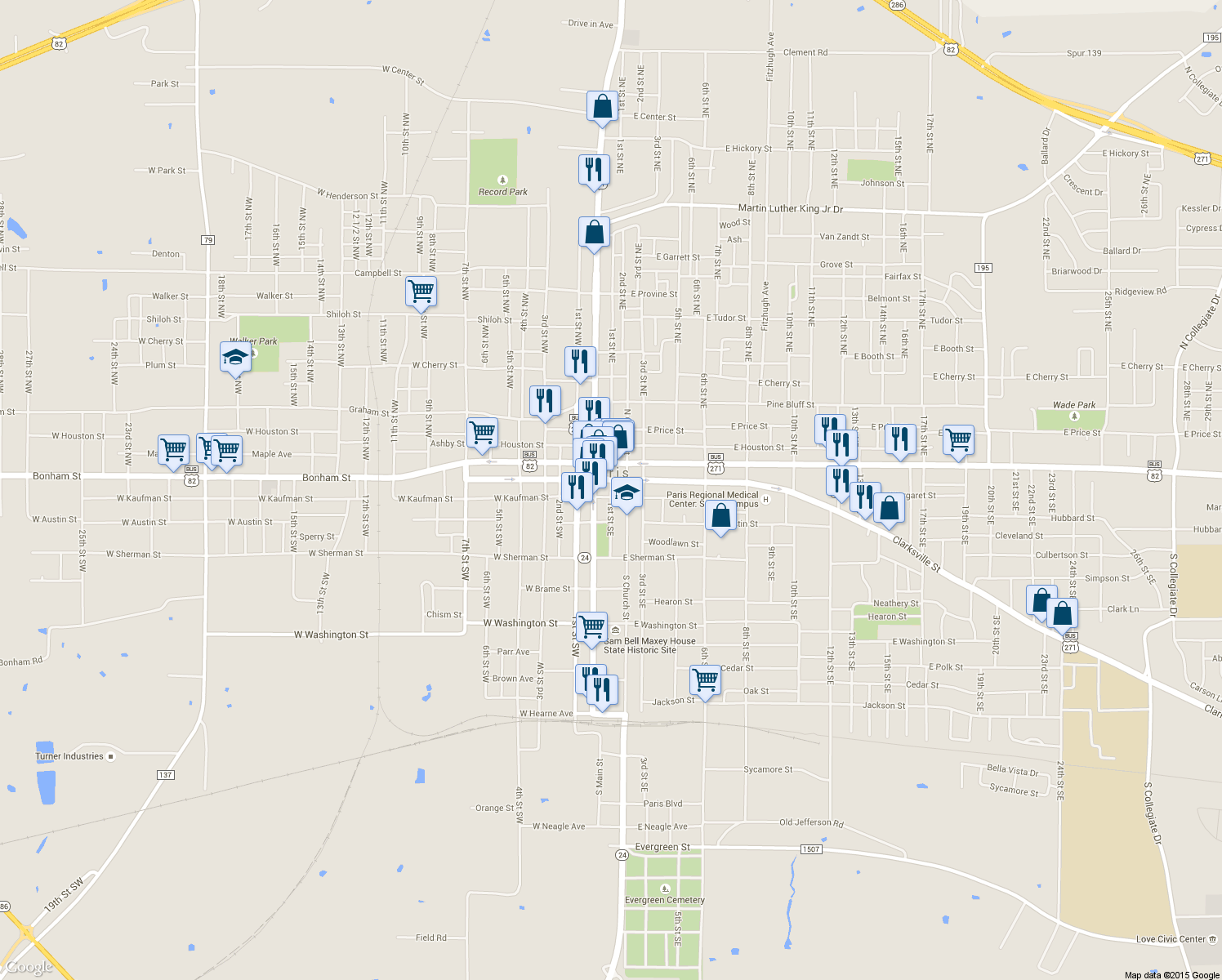 map of restaurants, bars, coffee shops, grocery stores, and more near 135 1st Street Southeast in Paris