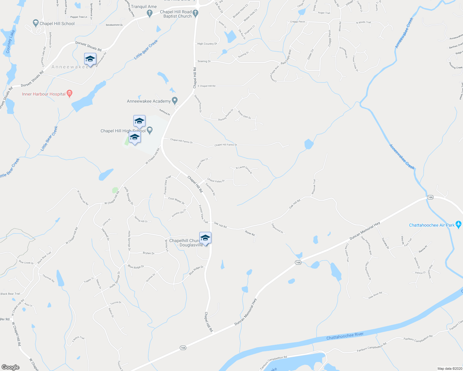 map of restaurants, bars, coffee shops, grocery stores, and more near 4135 South Laurel Grove Road in Douglasville