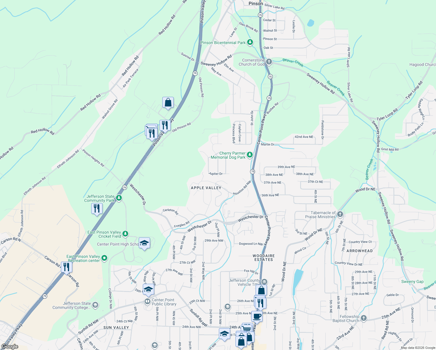 map of restaurants, bars, coffee shops, grocery stores, and more near 3814 Mars Avenue in Birmingham