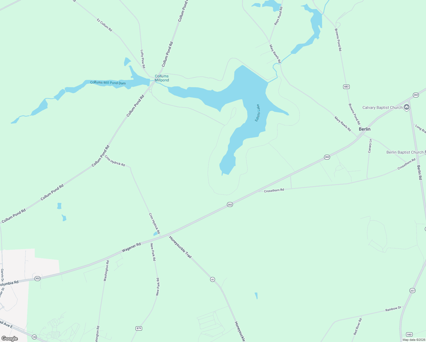 map of restaurants, bars, coffee shops, grocery stores, and more near 873 Edisto Lake Road in Wagener