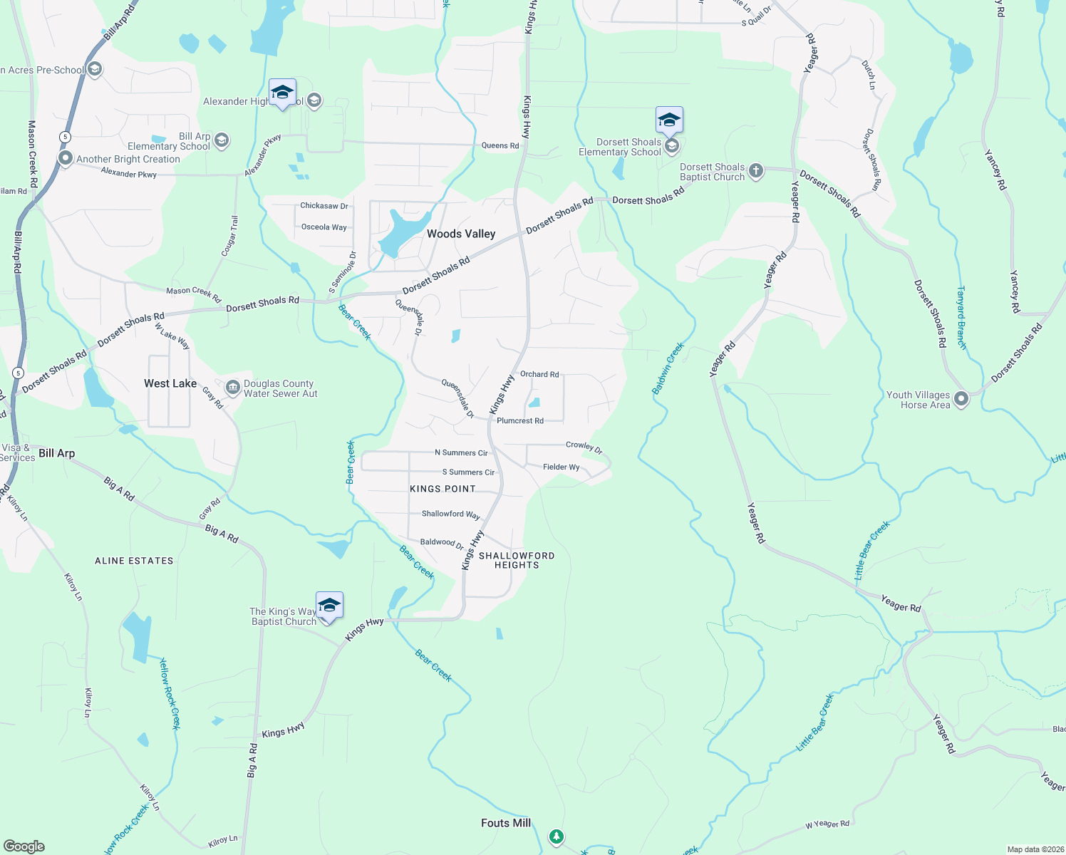 map of restaurants, bars, coffee shops, grocery stores, and more near 6081 Plumcrest Road in Douglasville