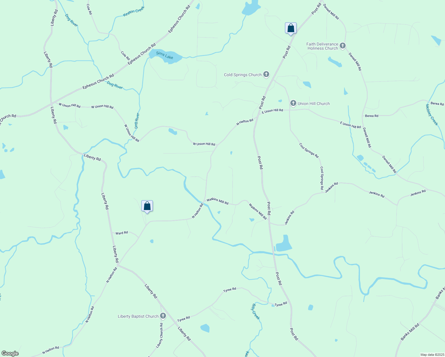 map of restaurants, bars, coffee shops, grocery stores, and more near 5011 Watkins Court in Winston