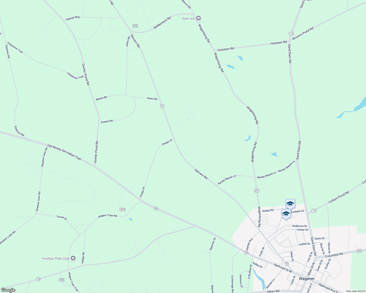 map of restaurants, bars, coffee shops, grocery stores, and more near 622 Seivern Road in Wagener