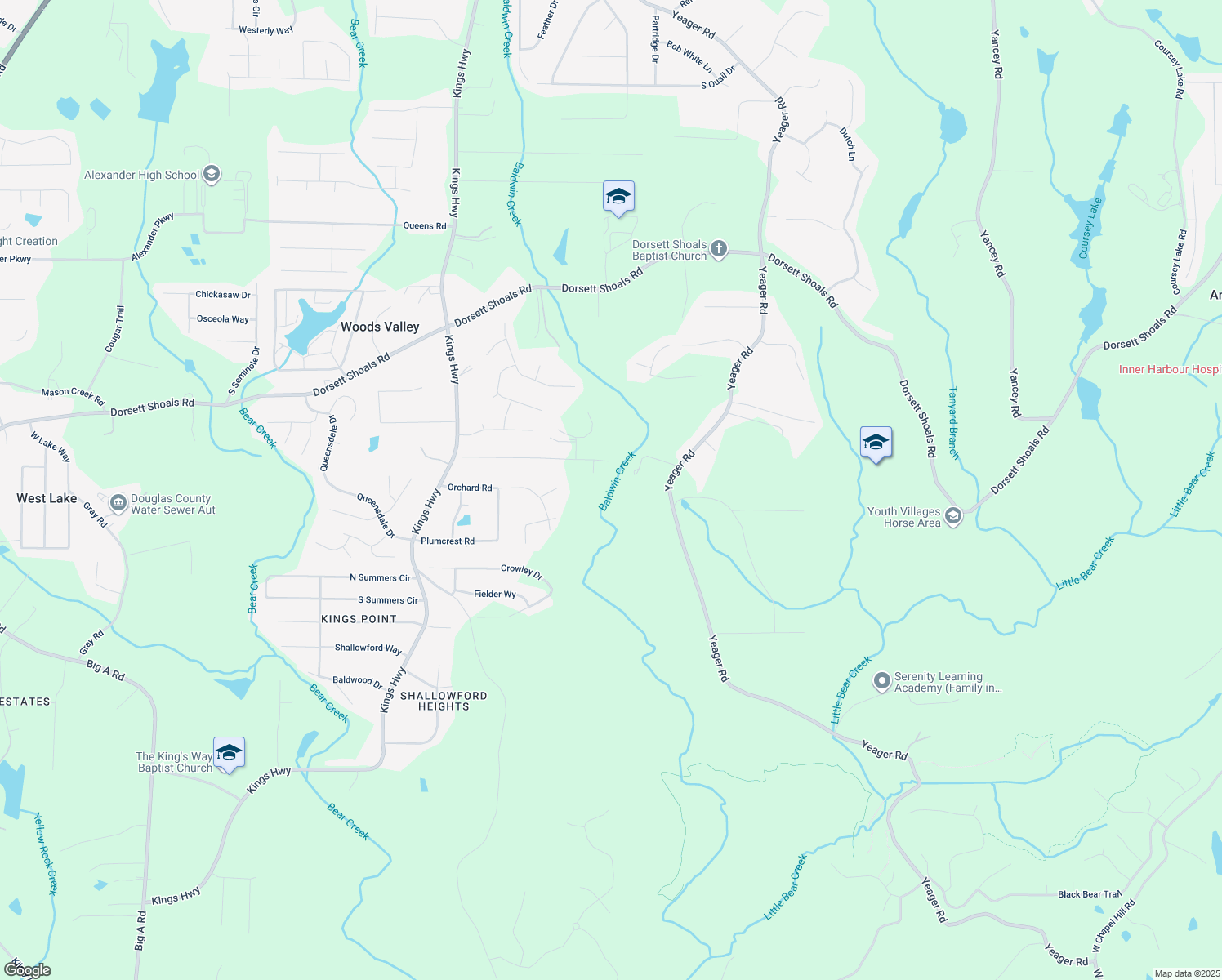 map of restaurants, bars, coffee shops, grocery stores, and more near 4920 Apple Way Court in Douglasville