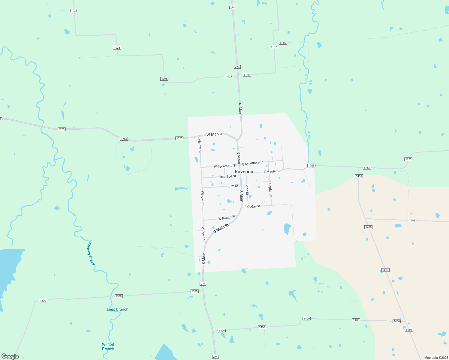 map of restaurants, bars, coffee shops, grocery stores, and more near 108 Red Bud Street in Ravenna
