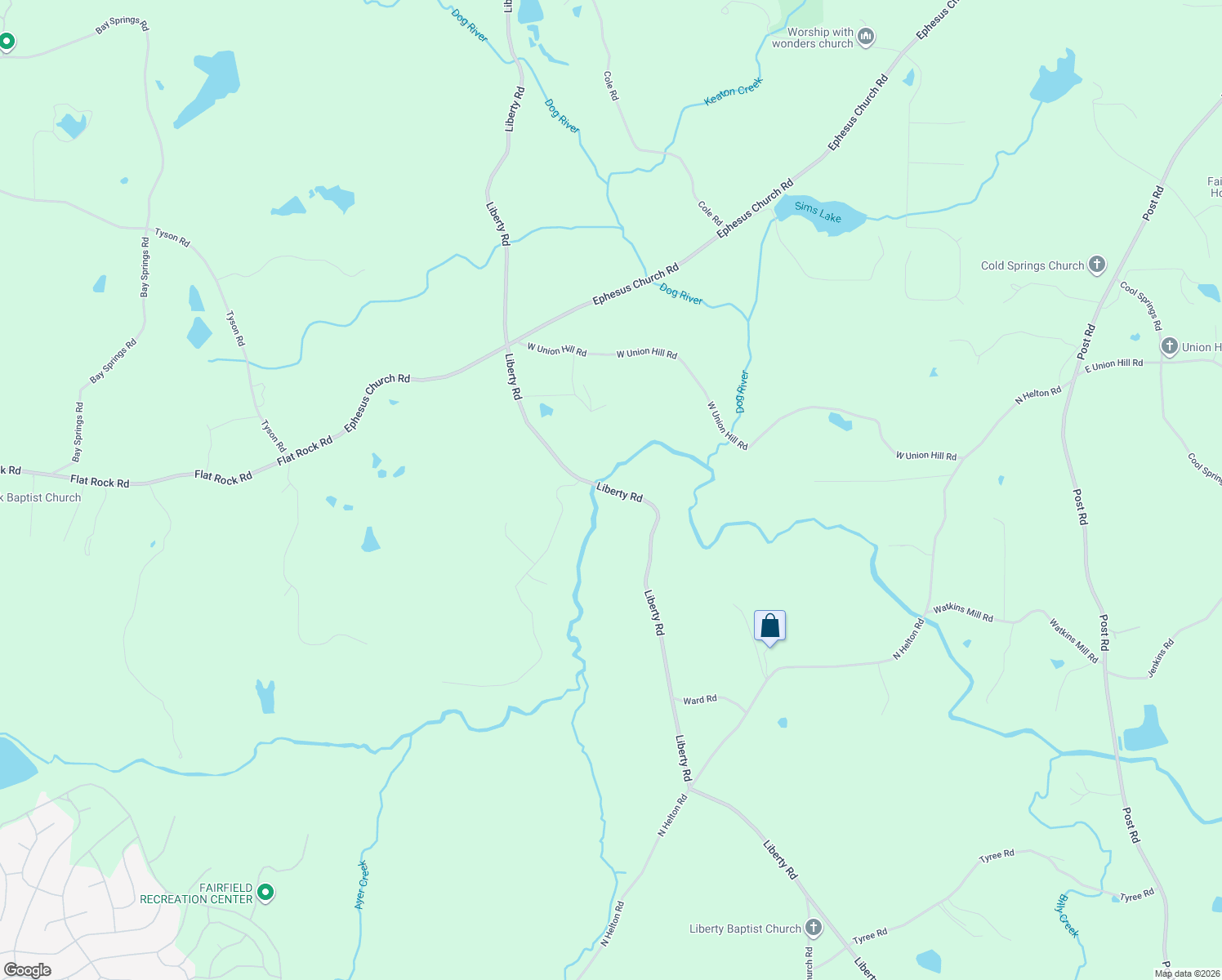 map of restaurants, bars, coffee shops, grocery stores, and more near 4861 Liberty Road in Villa Rica