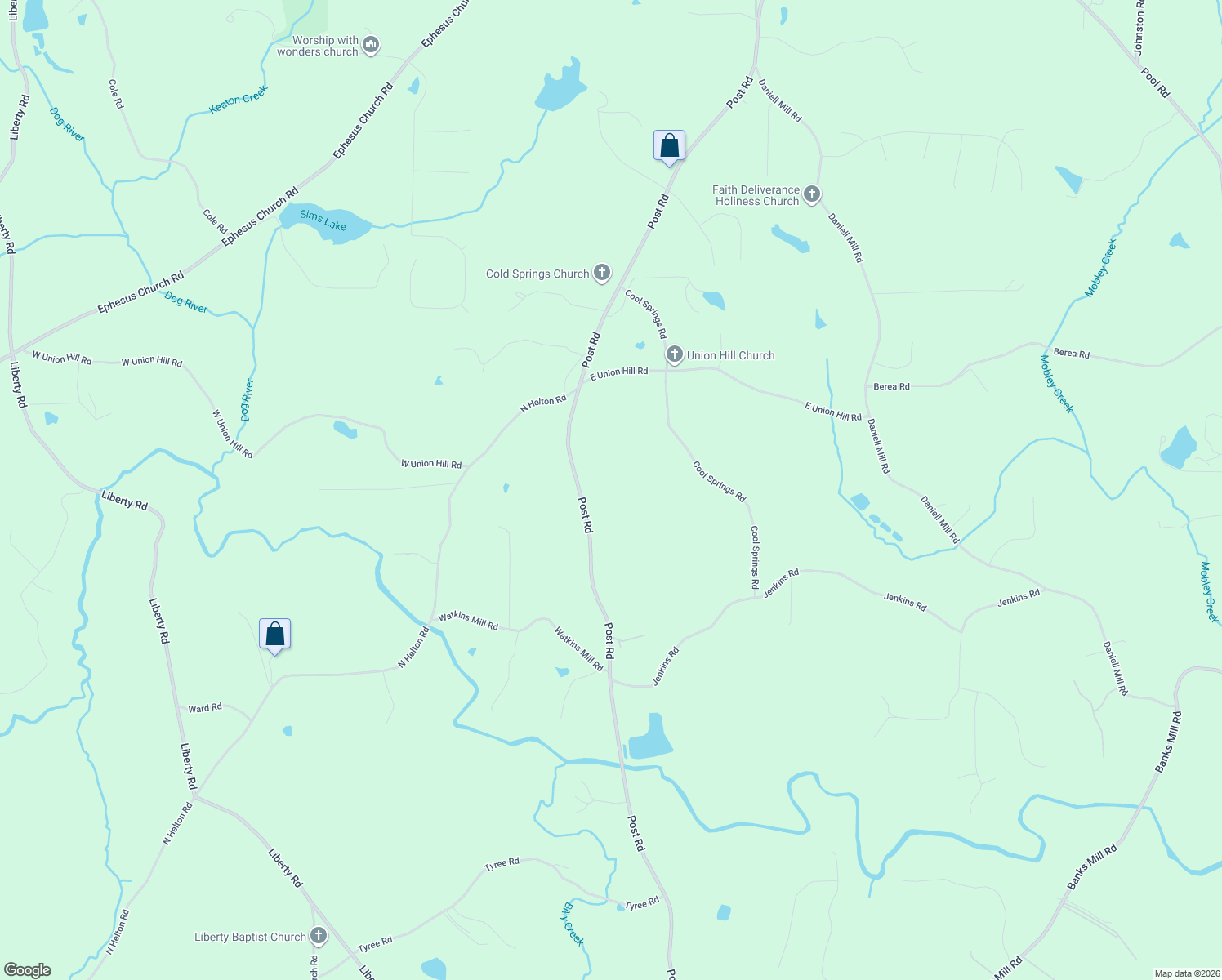 map of restaurants, bars, coffee shops, grocery stores, and more near 4930 Post Road in Douglas County