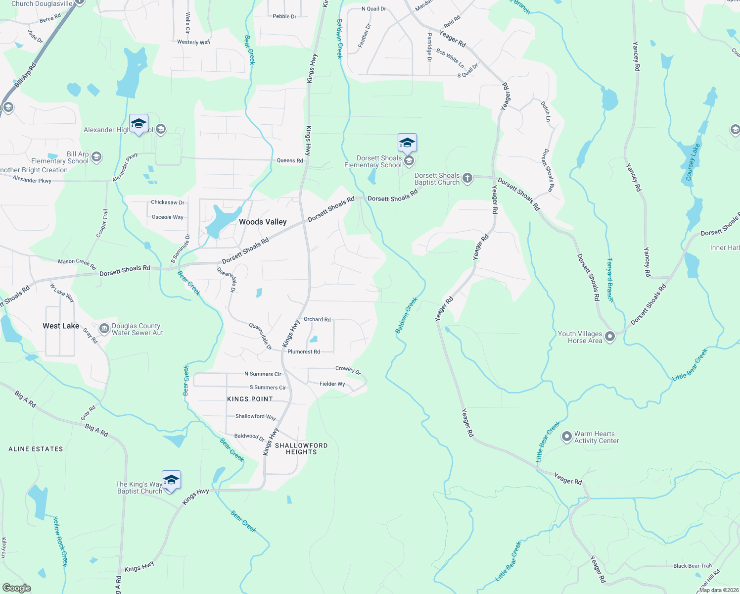 map of restaurants, bars, coffee shops, grocery stores, and more near 5938 Sumter Drive in Douglasville