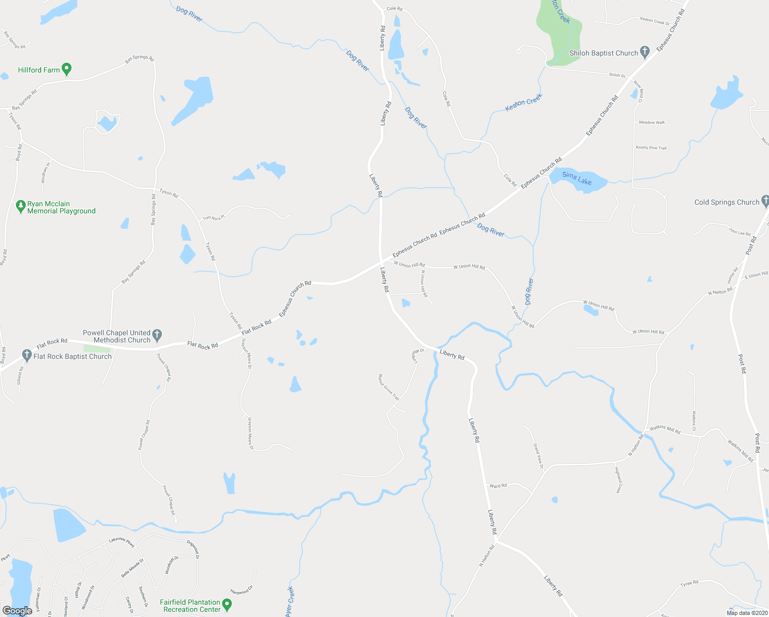 map of restaurants, bars, coffee shops, grocery stores, and more near 4755 Liberty Road in Villa Rica