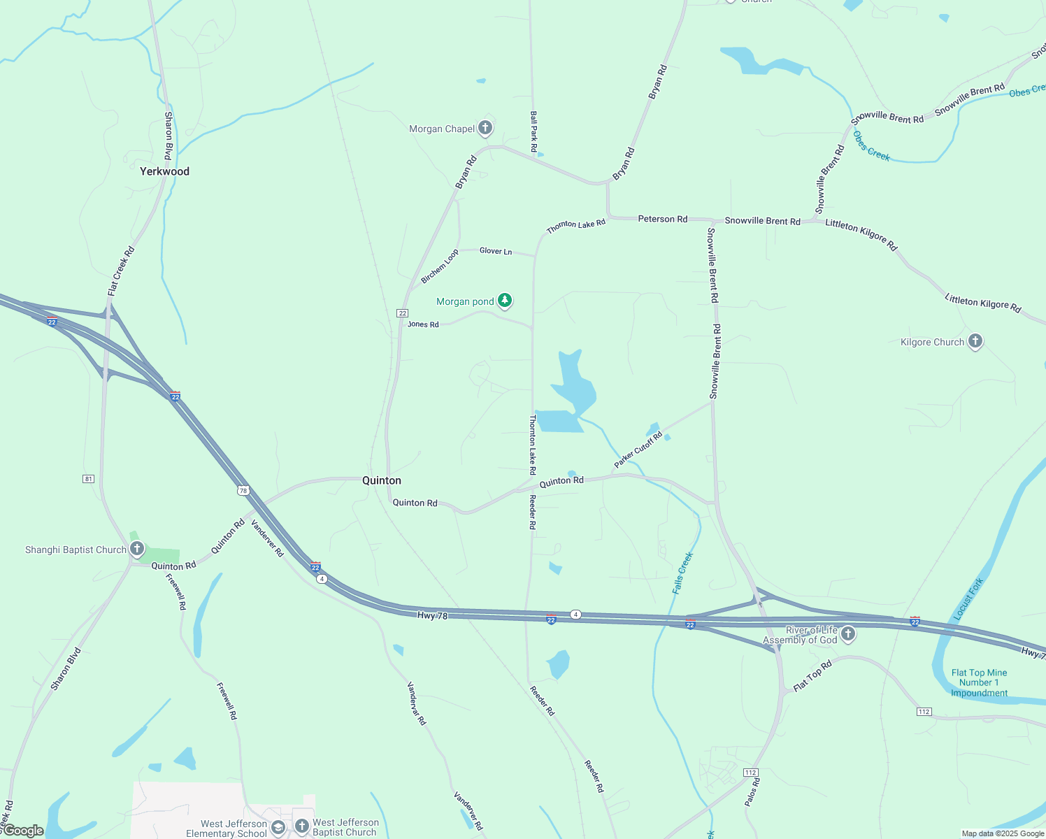 map of restaurants, bars, coffee shops, grocery stores, and more near 5682 Thornton Lake Road in Dora