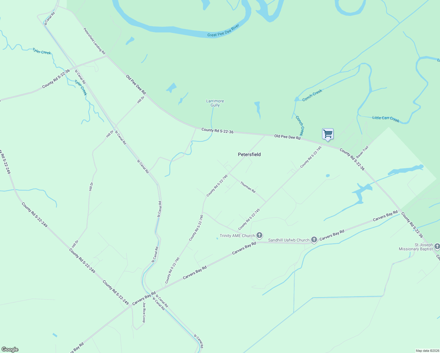 map of restaurants, bars, coffee shops, grocery stores, and more near 816 County Road S-22-790 in Hemingway