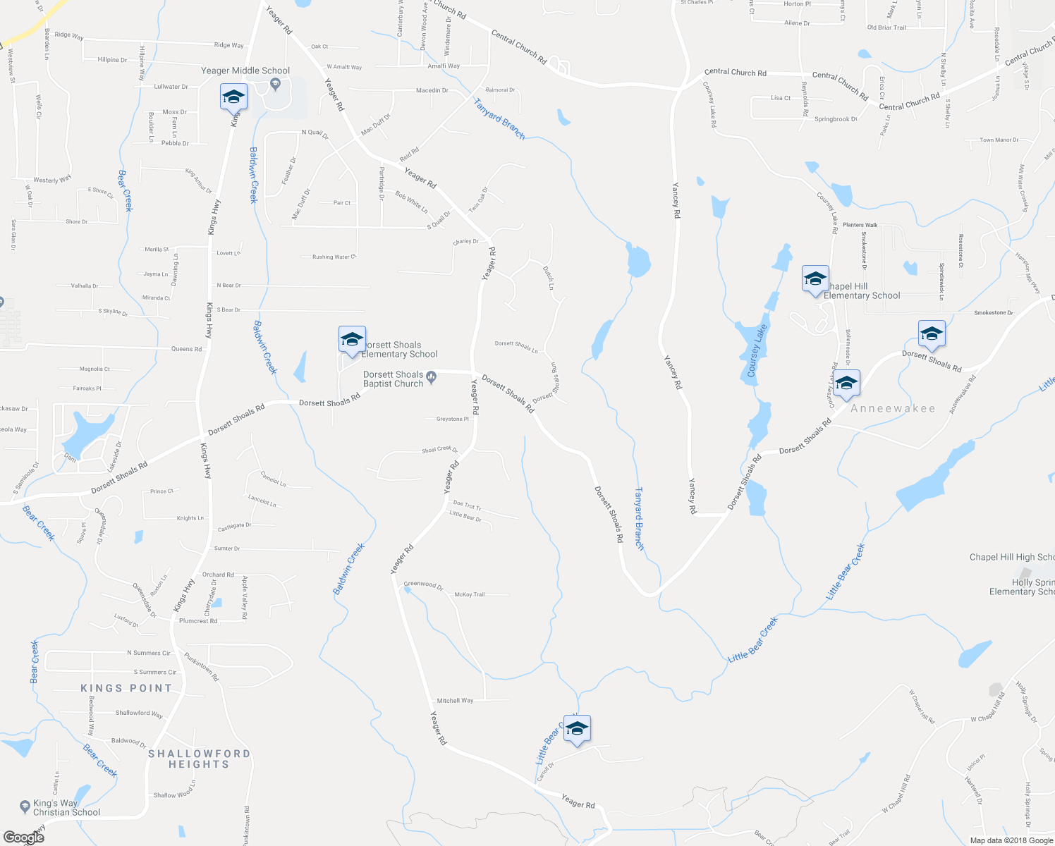 map of restaurants, bars, coffee shops, grocery stores, and more near 5503 Dorsett Shoals Road in Douglasville