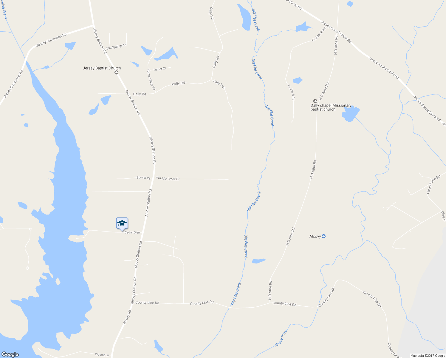 map of restaurants, bars, coffee shops, grocery stores, and more near 3612 Kraddle Creek Drive in Covington