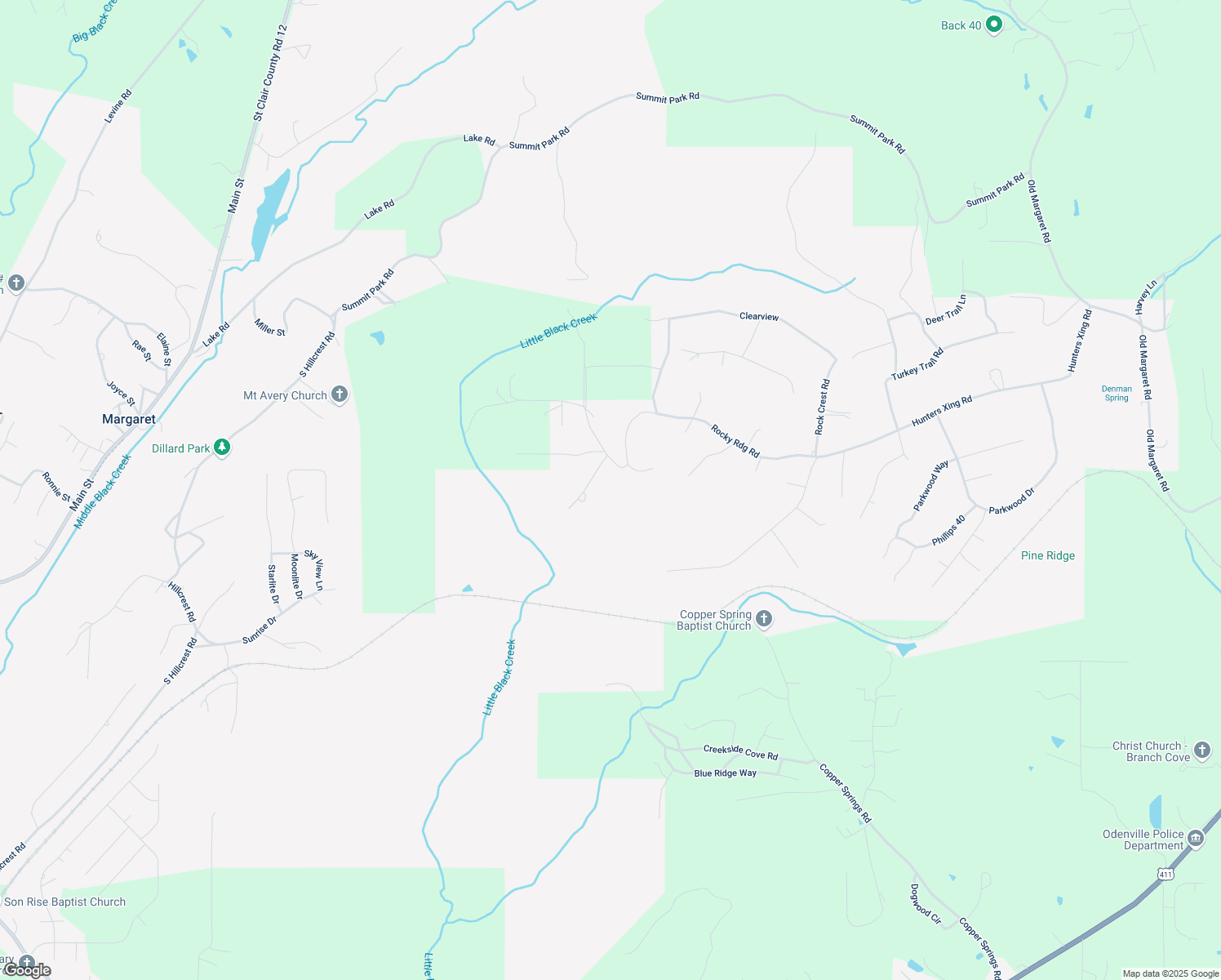 map of restaurants, bars, coffee shops, grocery stores, and more near 75 Stone Crest Terrace in Odenville