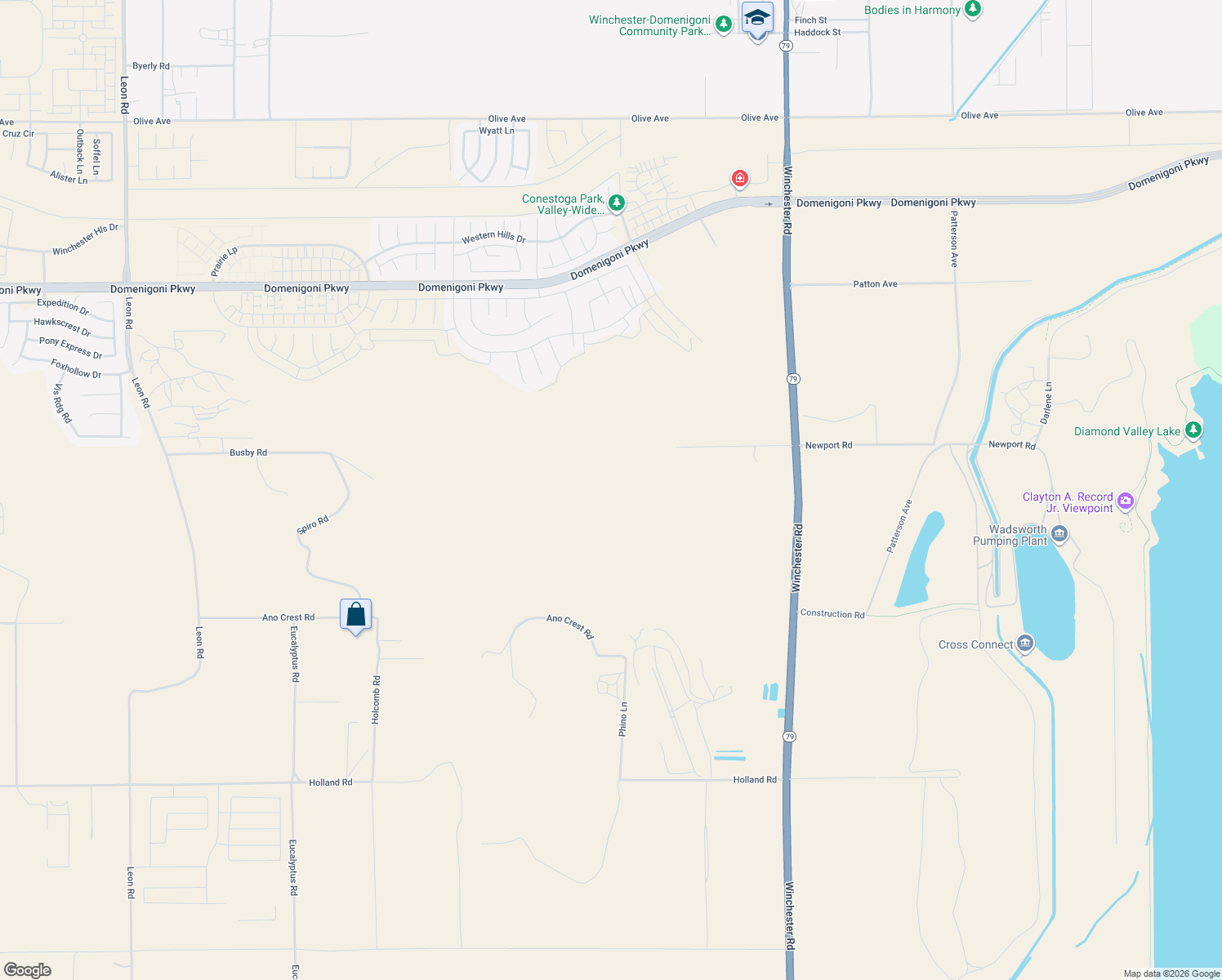 map of restaurants, bars, coffee shops, grocery stores, and more near 32595 Newport Road in Winchester