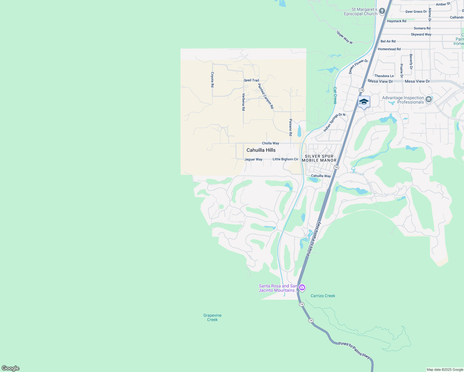 map of restaurants, bars, coffee shops, grocery stores, and more near 354 Metate Place in Palm Desert