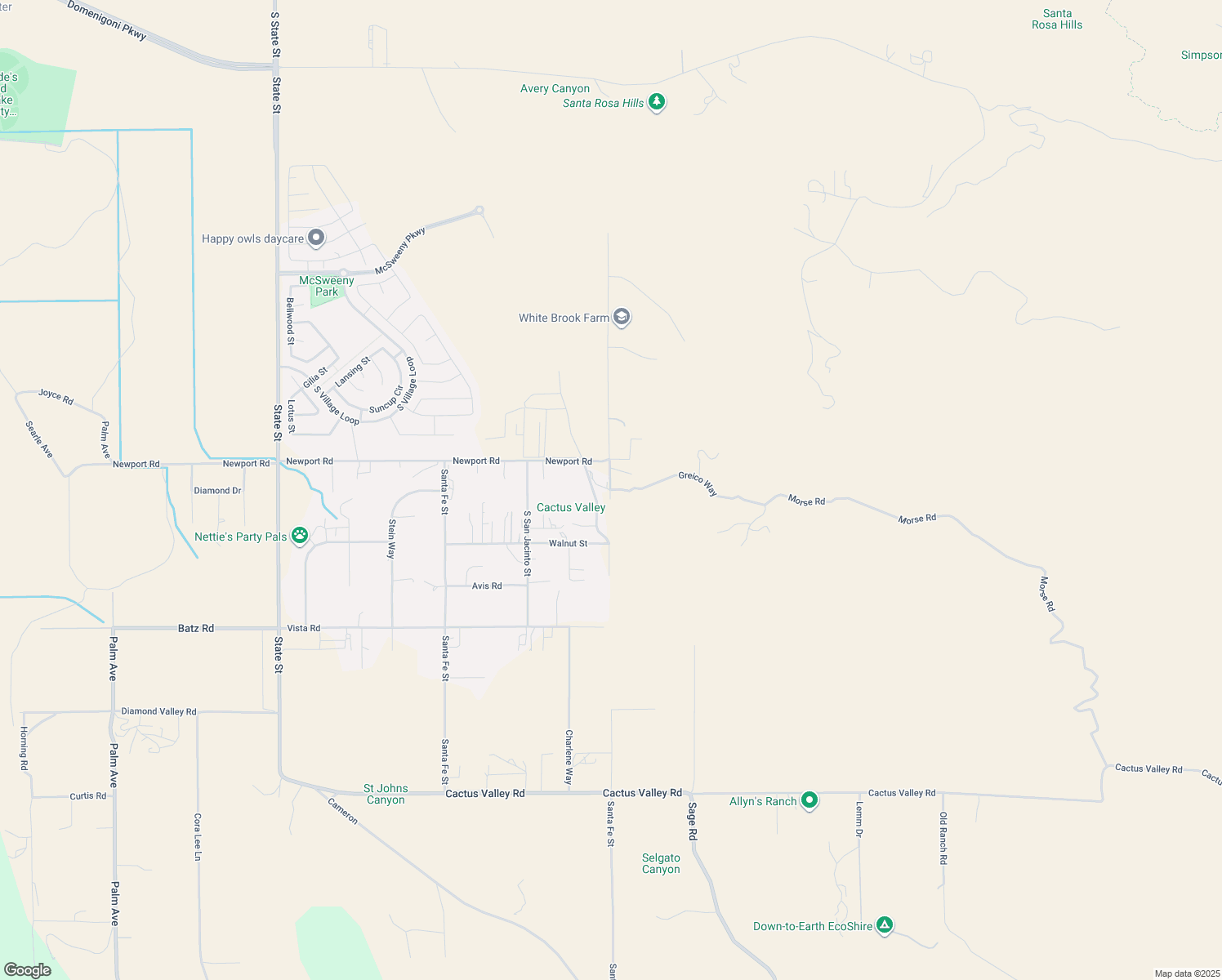 map of restaurants, bars, coffee shops, grocery stores, and more near 40600 Greico Way in Hemet