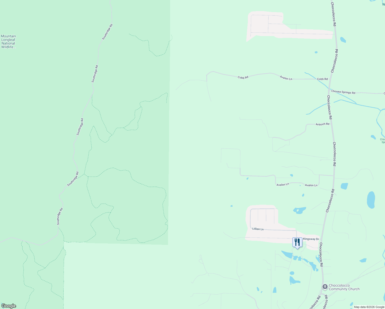 map of restaurants, bars, coffee shops, grocery stores, and more near 136 Buckingham Place in Anniston