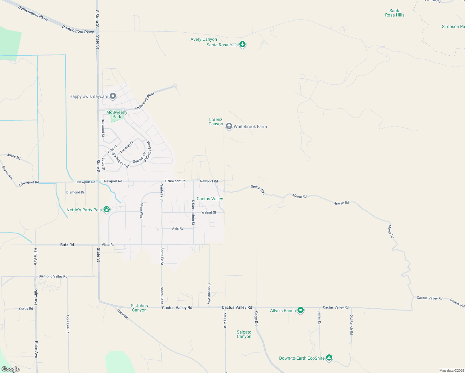 map of restaurants, bars, coffee shops, grocery stores, and more near 40570 Newport Road in Hemet
