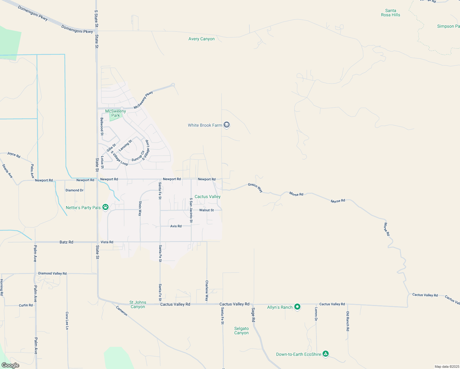 map of restaurants, bars, coffee shops, grocery stores, and more near 40580 Newport Road in Hemet