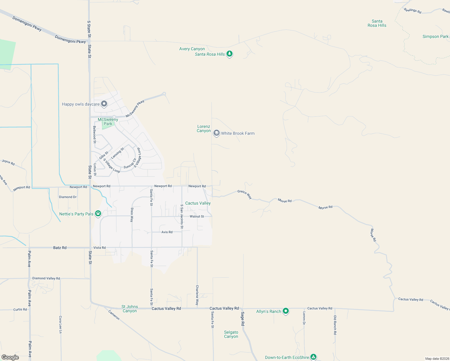 map of restaurants, bars, coffee shops, grocery stores, and more near 40550 Newport Road in Hemet