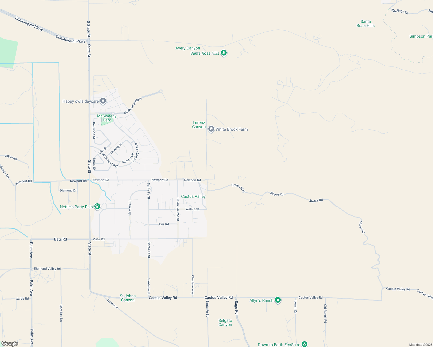 map of restaurants, bars, coffee shops, grocery stores, and more near 40550 Newport Road in Hemet