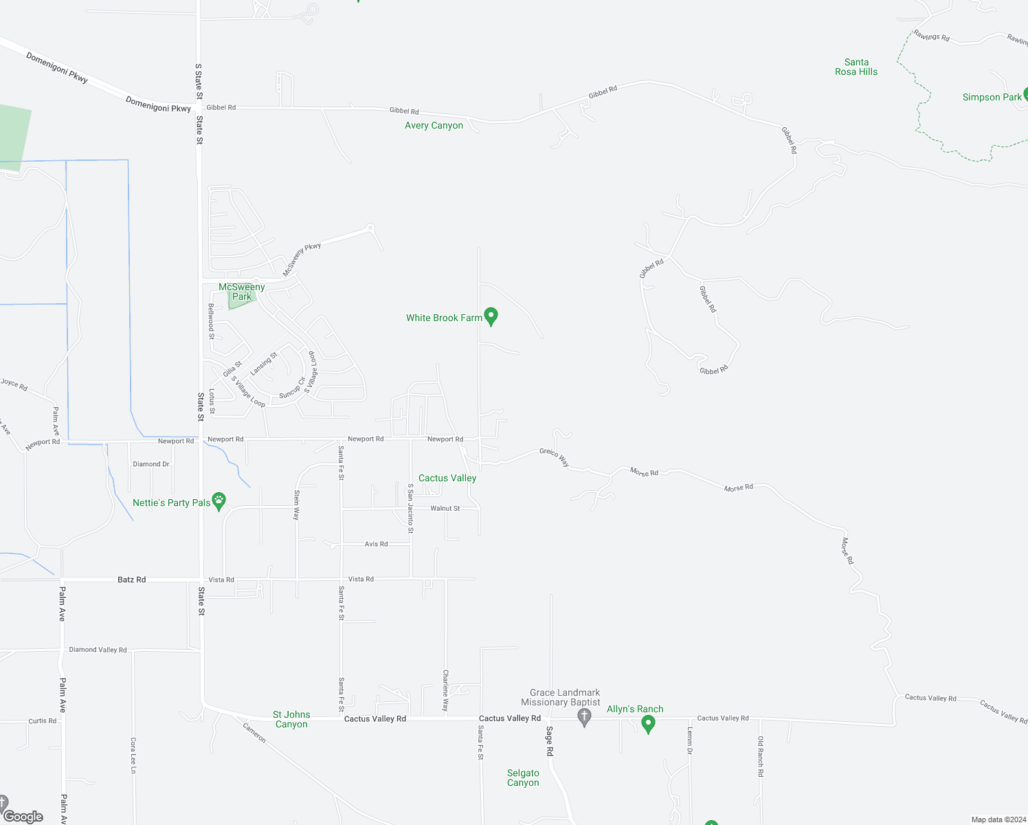 map of restaurants, bars, coffee shops, grocery stores, and more near 29920 Girard Street in Hemet