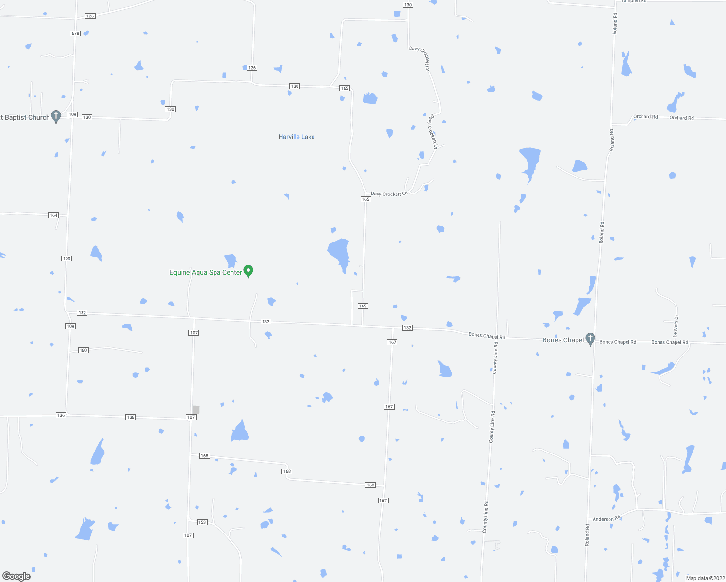 map of restaurants, bars, coffee shops, grocery stores, and more near County Road 165 in Whitesboro