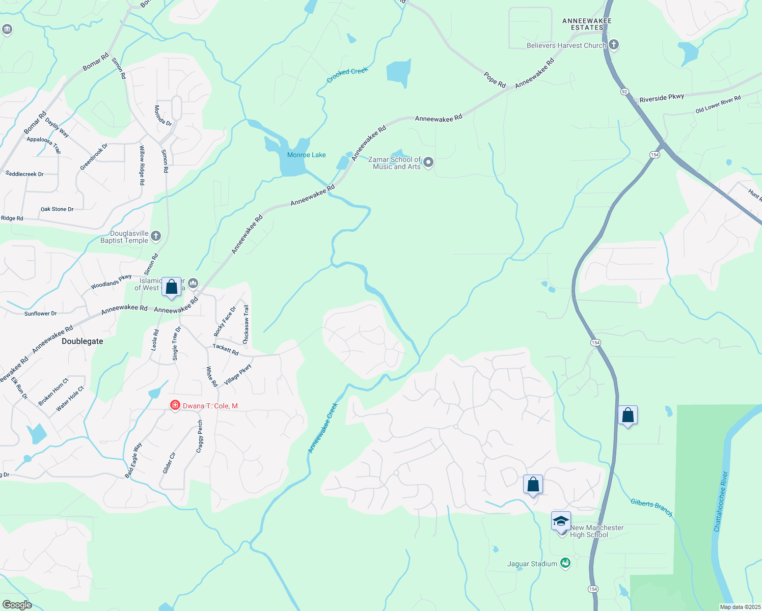 map of restaurants, bars, coffee shops, grocery stores, and more near 4056 Arnolds Mill Overpass in Douglasville