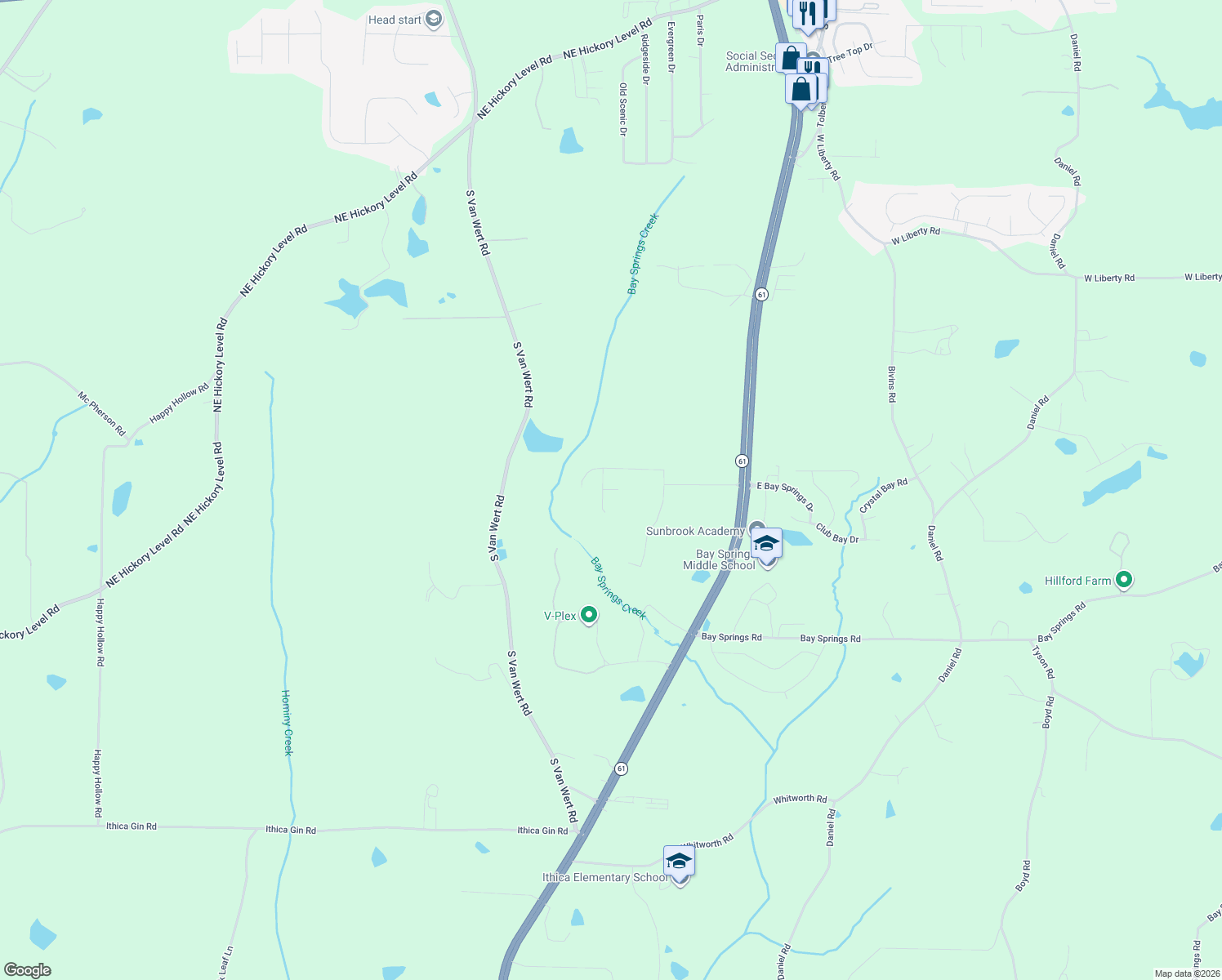 map of restaurants, bars, coffee shops, grocery stores, and more near 709 Williamsburg Court in Villa Rica
