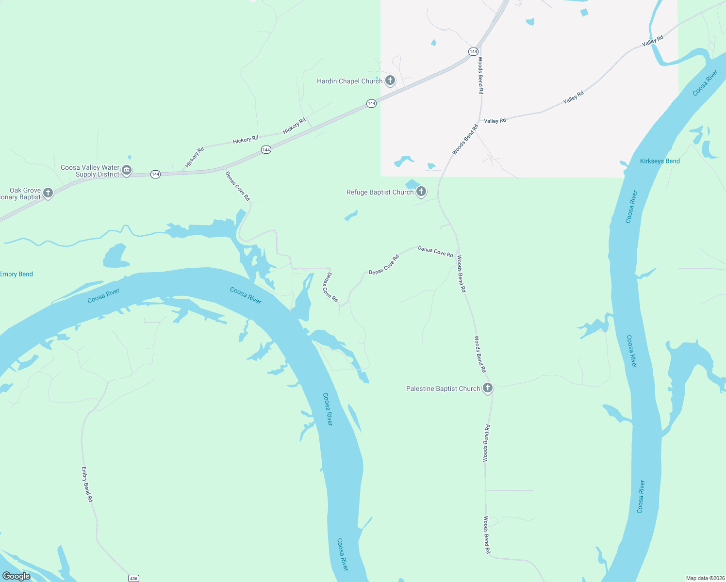 map of restaurants, bars, coffee shops, grocery stores, and more near 1272 Denas Cove Road in Ragland