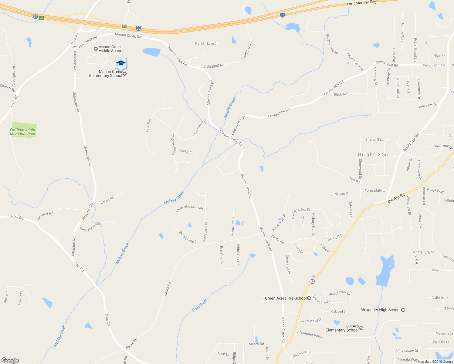 map of restaurants, bars, coffee shops, grocery stores, and more near 3811 Mason Creek Road in Winston