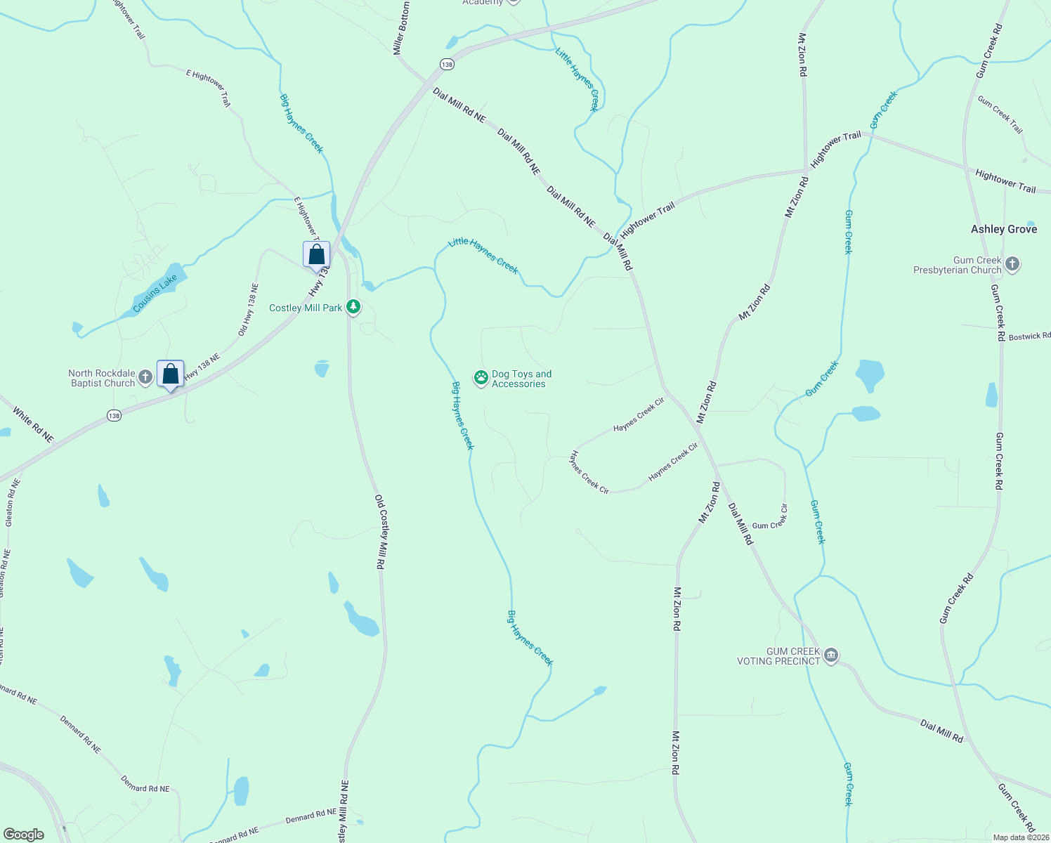 map of restaurants, bars, coffee shops, grocery stores, and more near 105 Wildflower Trail in Oxford