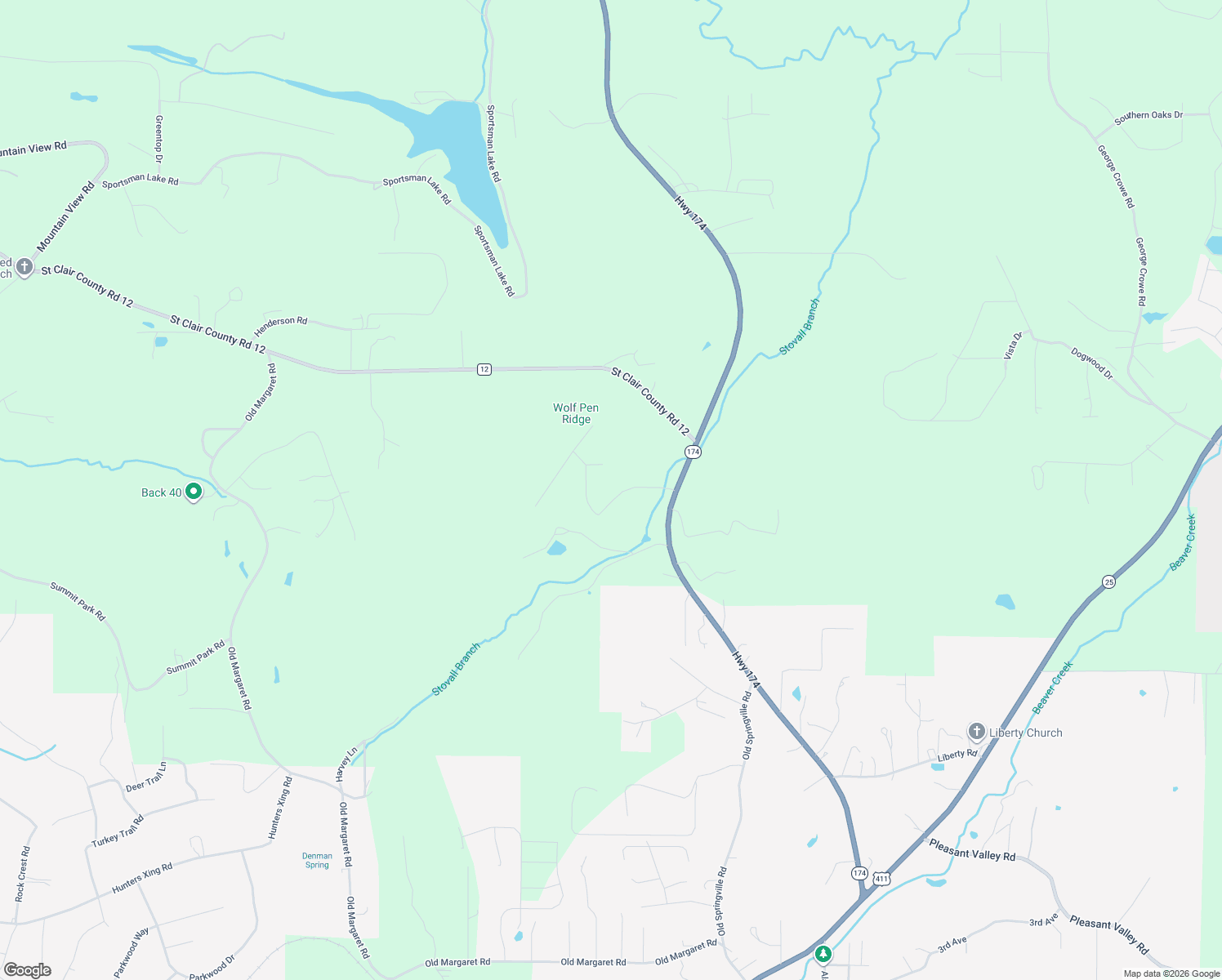 map of restaurants, bars, coffee shops, grocery stores, and more near 65 Cross Creek Parkway in Springville