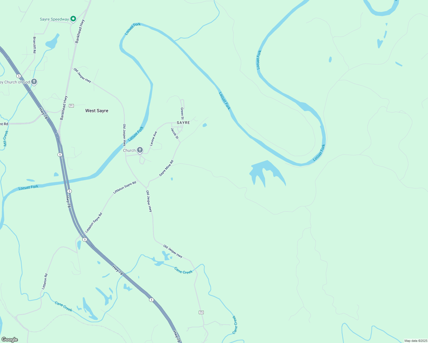 map of restaurants, bars, coffee shops, grocery stores, and more near in Sayre