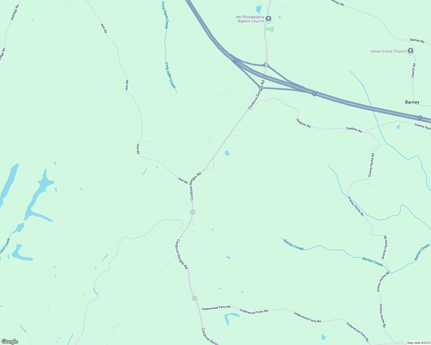 map of restaurants, bars, coffee shops, grocery stores, and more near 130 Alexander Lane in Cordova