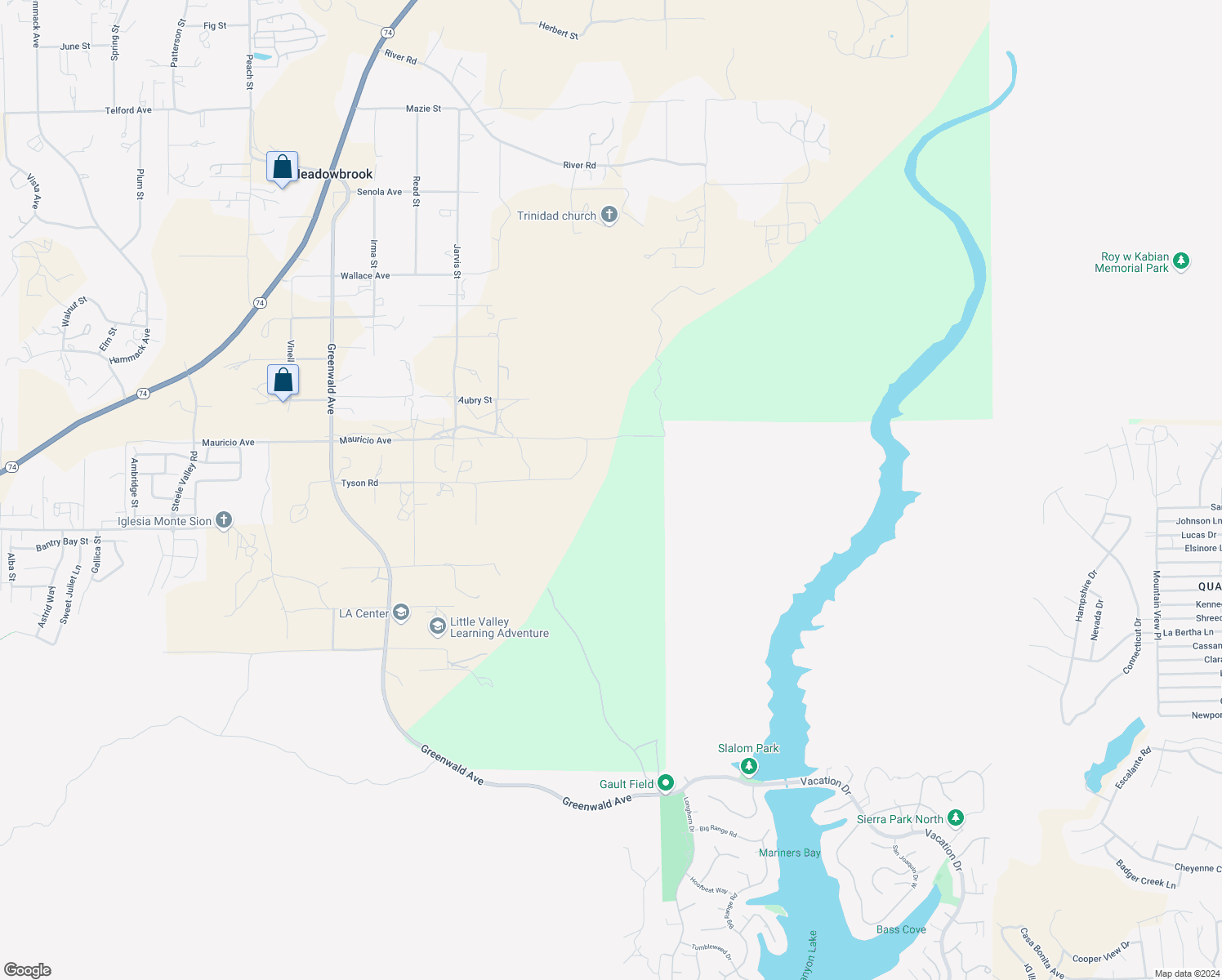 map of restaurants, bars, coffee shops, grocery stores, and more near in Perris