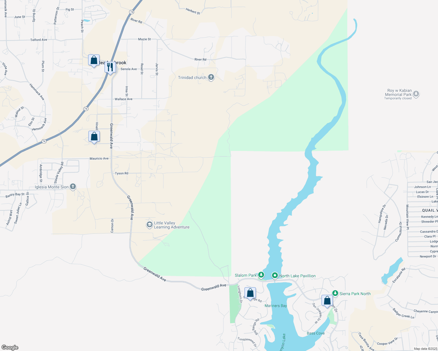map of restaurants, bars, coffee shops, grocery stores, and more near in Perris