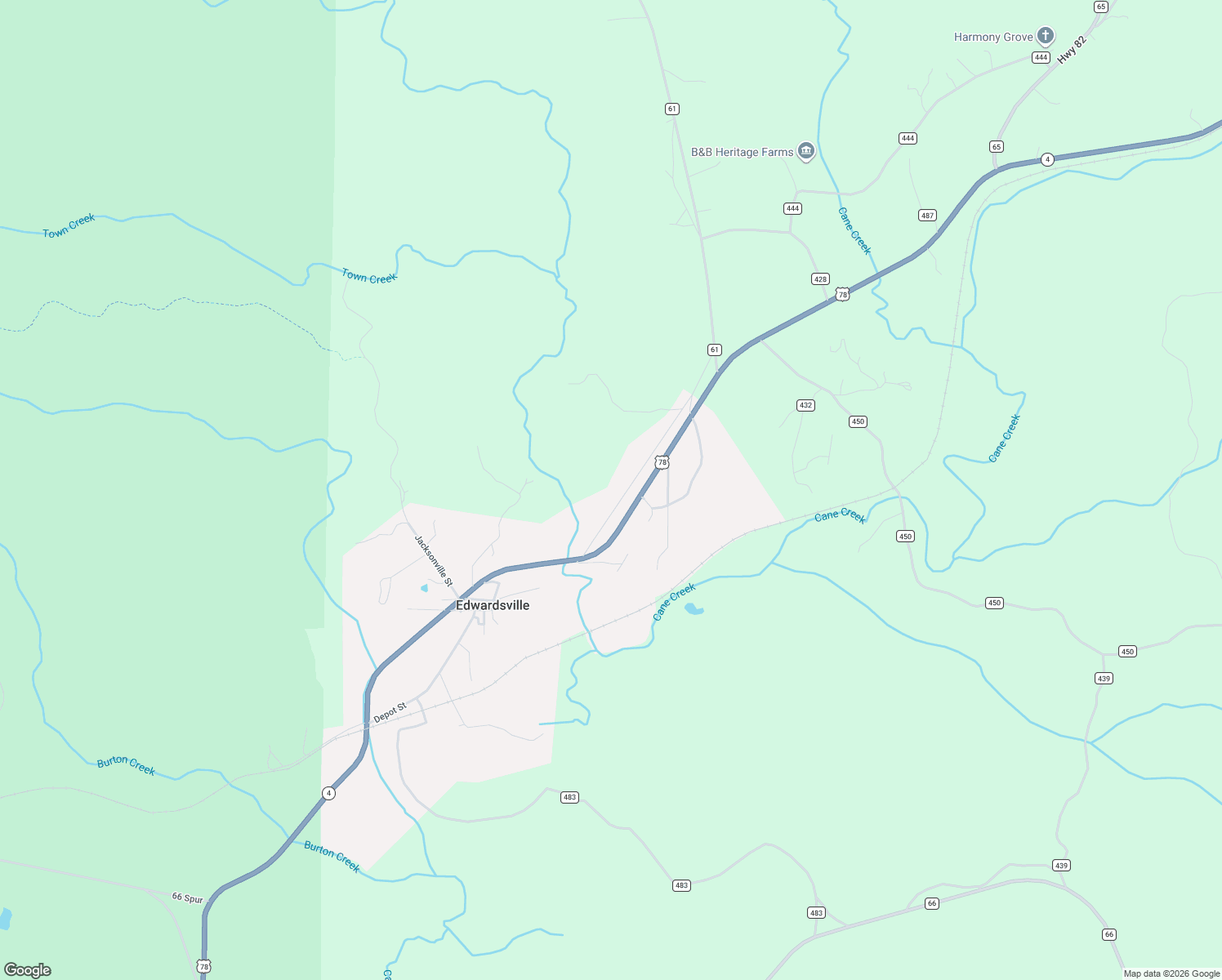 map of restaurants, bars, coffee shops, grocery stores, and more near 11727 U.S. 78 in Fruithurst