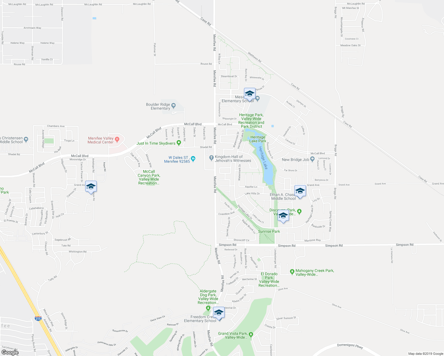 map of restaurants, bars, coffee shops, grocery stores, and more near 29078 Light Sails Court in Menifee