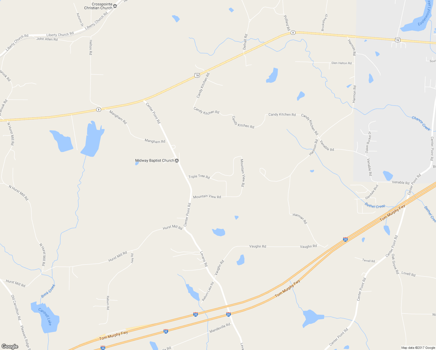 map of restaurants, bars, coffee shops, grocery stores, and more near 582 Mountain View Circle in Bremen