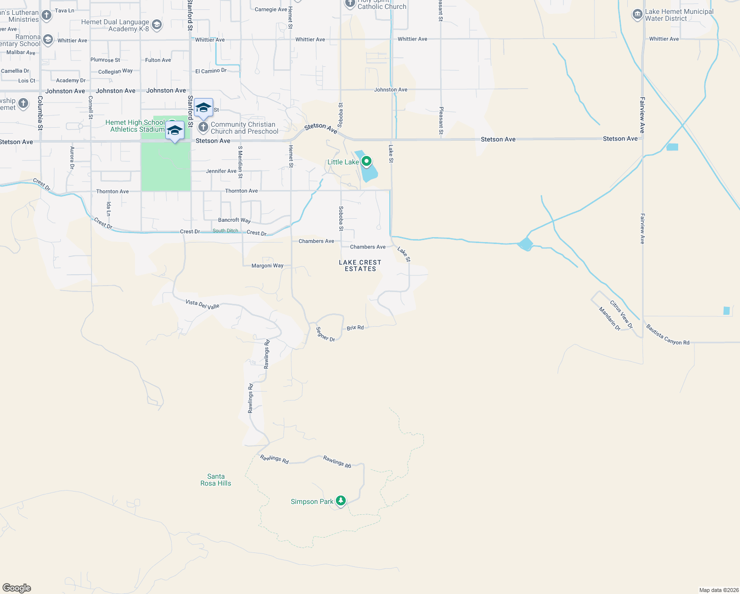 map of restaurants, bars, coffee shops, grocery stores, and more near 27800 Chantal Drive in Hemet