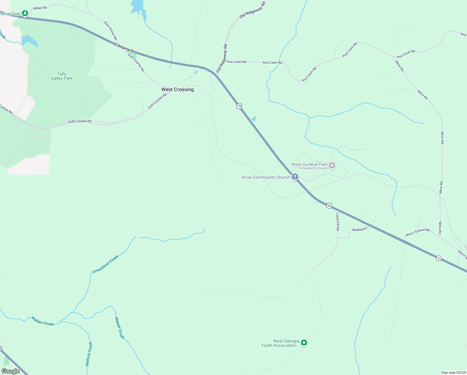 map of restaurants, bars, coffee shops, grocery stores, and more near 371 Daniel Road in Tallapoosa